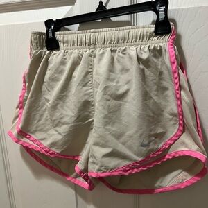 Nike Cream and Pink Athletic Shorts Lightweight Design